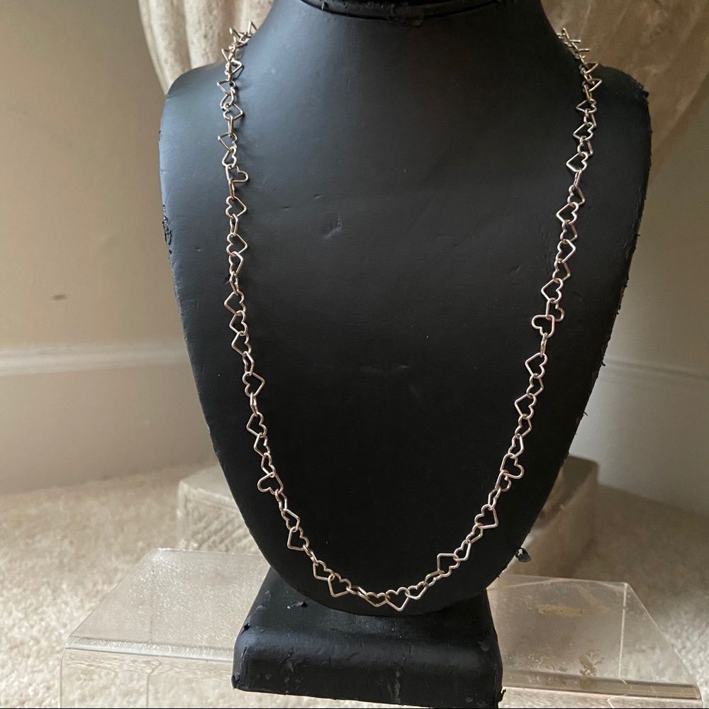 Sterling silver heart chain necklace - Picture 7 of 12